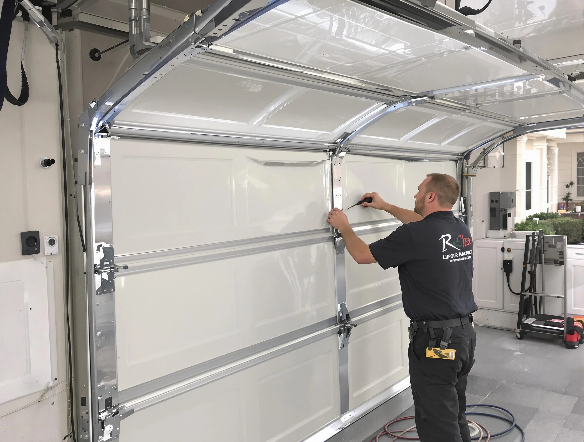 Bedford Garage Door Repair professional performing panel repair in Bedford