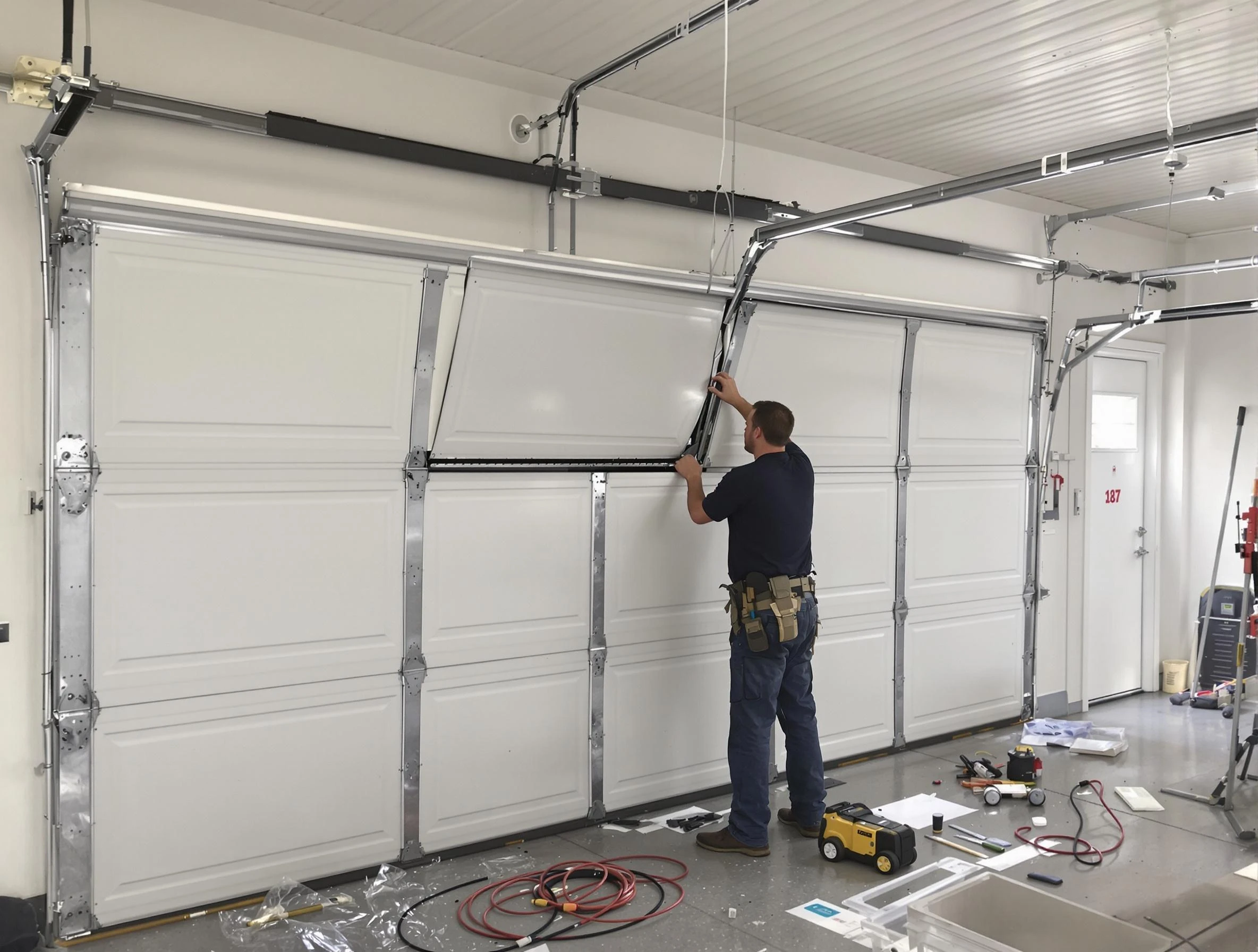 Garage Door Section Replacement in Bedford