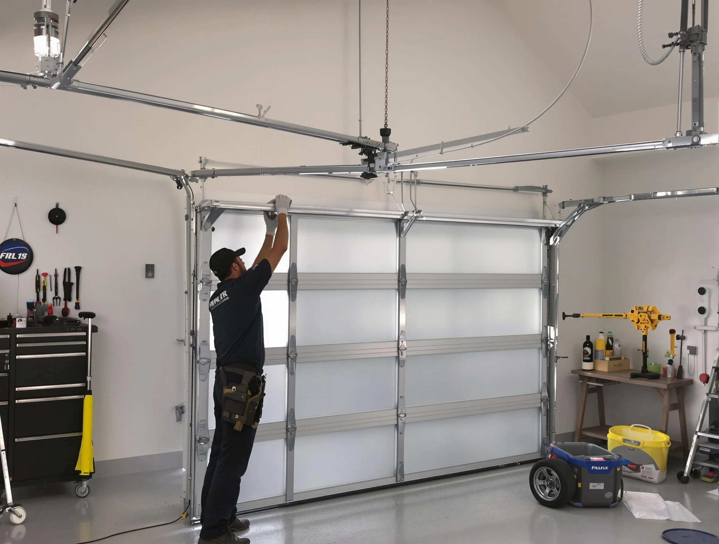 Bedford Garage Door Repair certified team performing precision garage door installation in Bedford